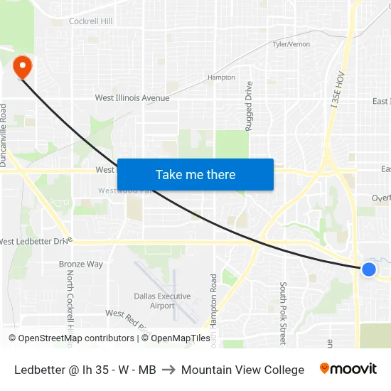 Ledbetter @ Ih 35 - W - MB to Mountain View College map