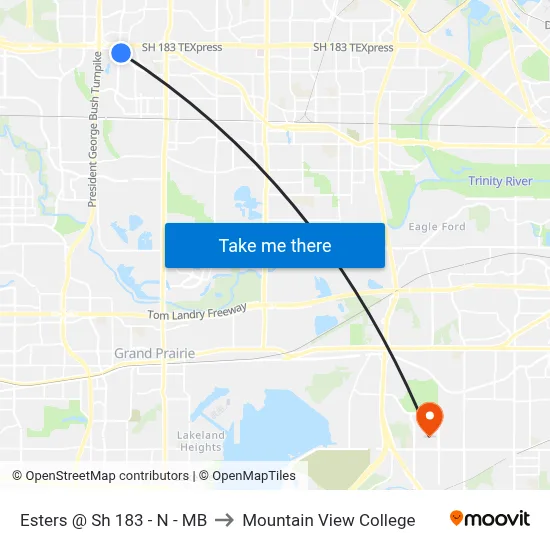 Esters @ Sh 183 - N - MB to Mountain View College map