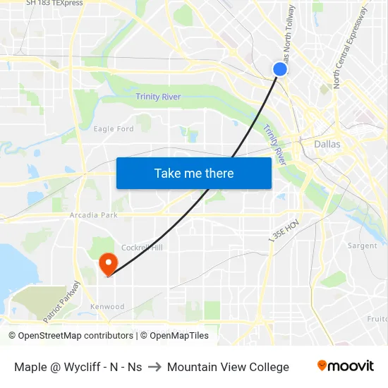 Maple @ Wycliff - N - Ns to Mountain View College map
