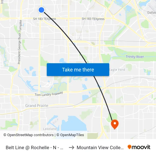 Belt Line @ Rochelle - N - MB to Mountain View College map