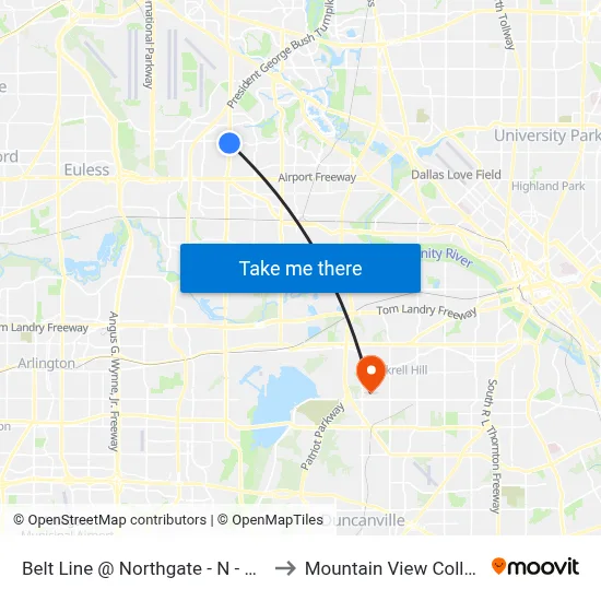 Belt Line @ Northgate - N - Mb2 to Mountain View College map