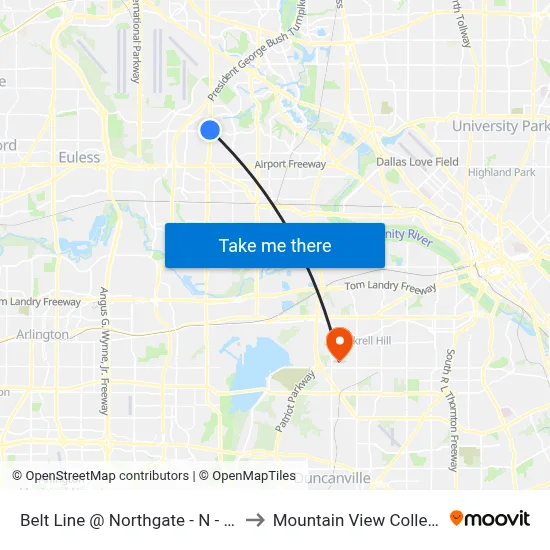 Belt Line @ Northgate - N - FS to Mountain View College map