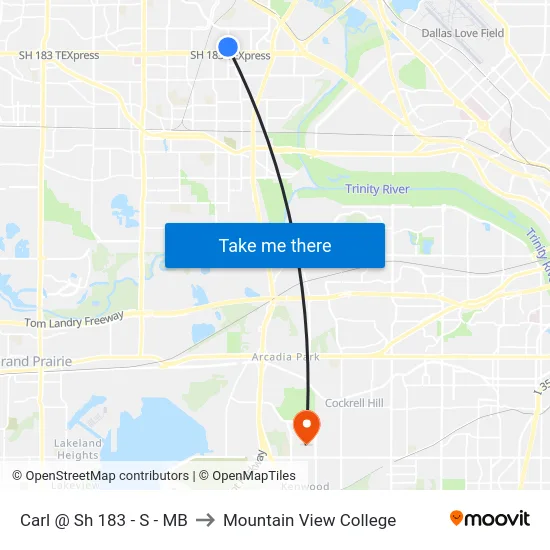 Carl @ Sh 183 - S - MB to Mountain View College map