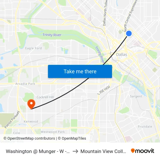 Washington @ Munger - W - FS to Mountain View College map
