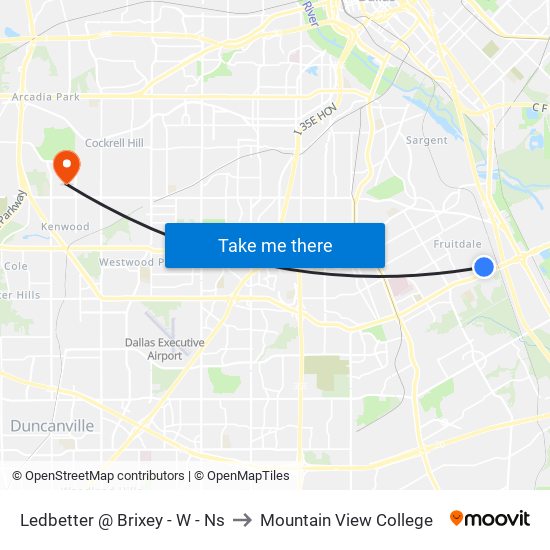 Ledbetter @ Brixey - W - Ns to Mountain View College map