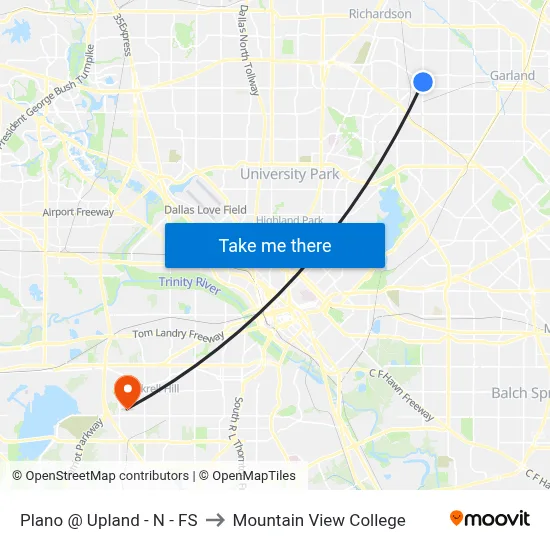 Plano @ Upland - N - FS to Mountain View College map