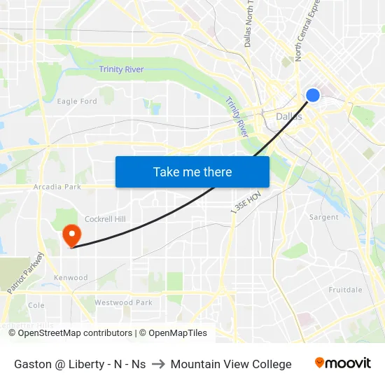 Gaston @ Liberty - N - Ns to Mountain View College map