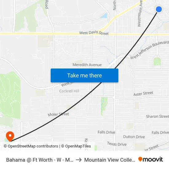Bahama @ Ft Worth - W - Mb1 to Mountain View College map