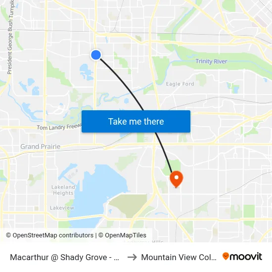 Macarthur @ Shady Grove - N - FS to Mountain View College map