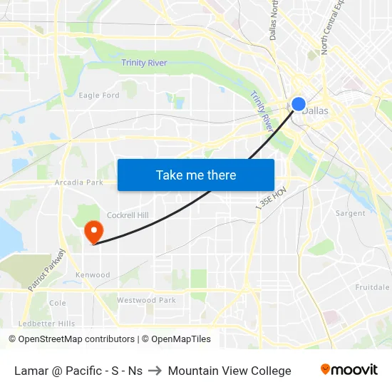 Lamar @ Pacific - S - Ns to Mountain View College map