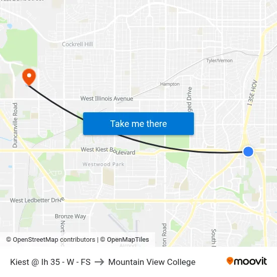Kiest @ Ih 35 - W - FS to Mountain View College map