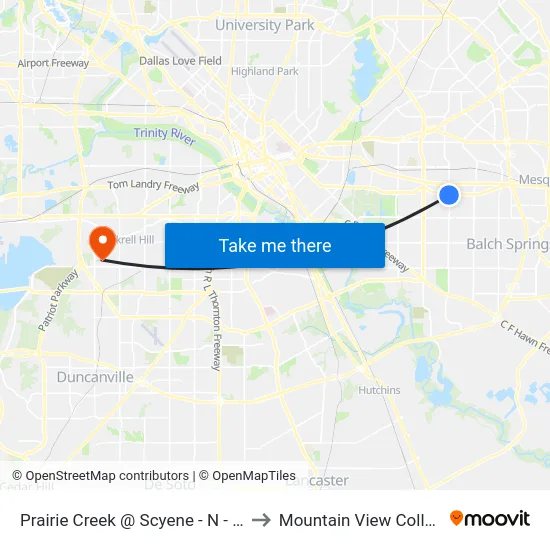 Prairie Creek @ Scyene - N - MB to Mountain View College map