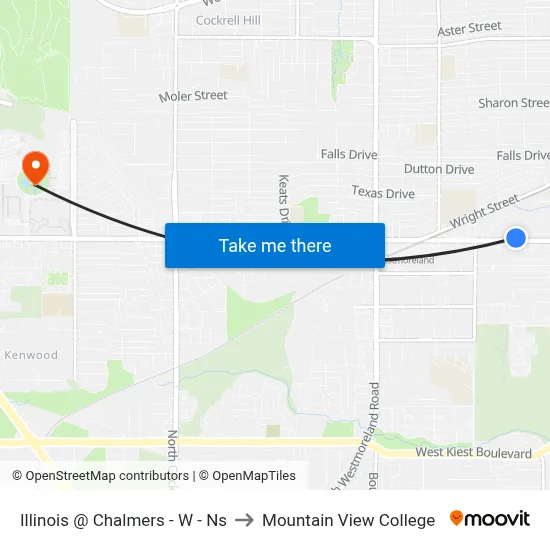 Illinois @ Chalmers - W - Ns to Mountain View College map