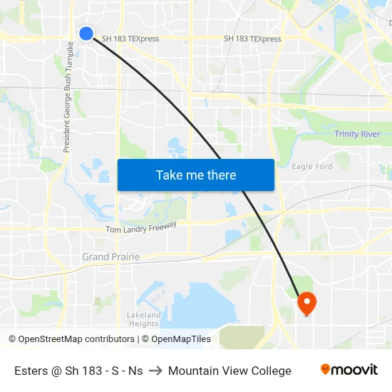 Esters @ Sh 183  - S - Ns to Mountain View College map