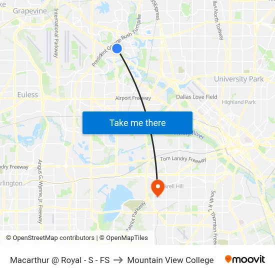 Macarthur @ Royal - S - FS to Mountain View College map