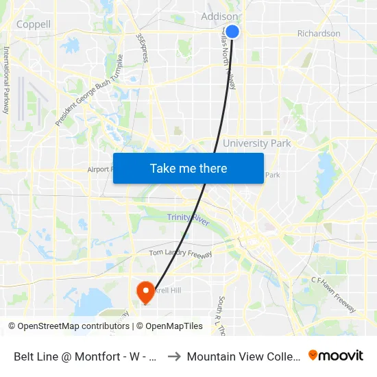 Belt Line @ Montfort - W - MB to Mountain View College map