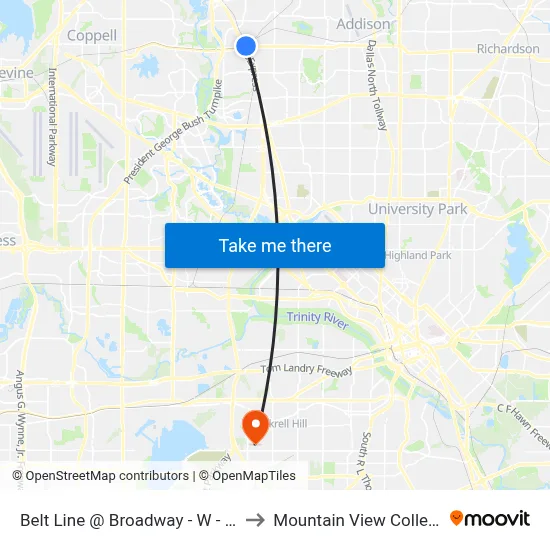 Belt Line @ Broadway - W - FS to Mountain View College map