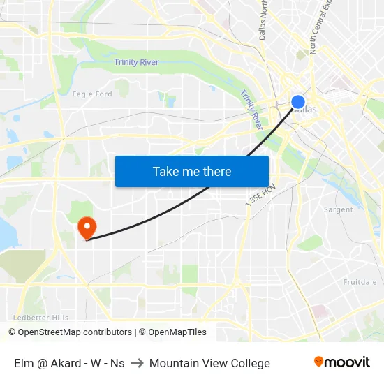 Elm @ Akard - W - Ns to Mountain View College map