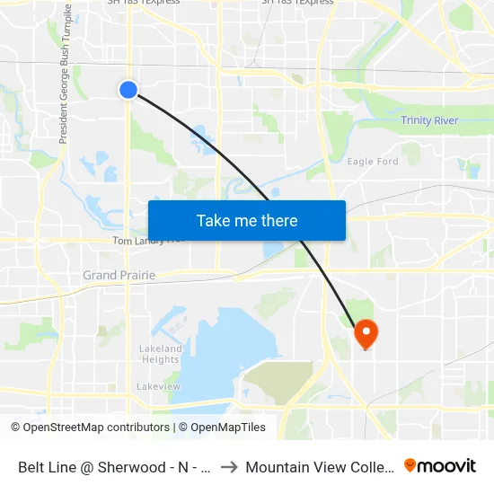 Belt Line @ Sherwood - N - Ns to Mountain View College map