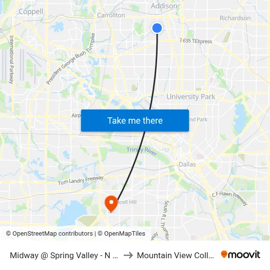 Midway @ Spring Valley - N - FS to Mountain View College map