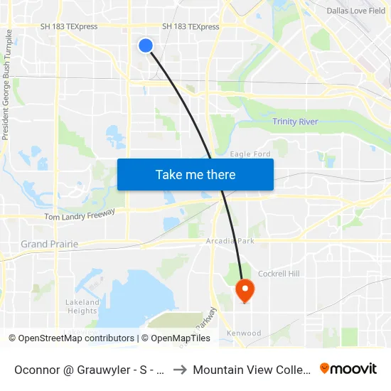 Oconnor @ Grauwyler - S - FS to Mountain View College map