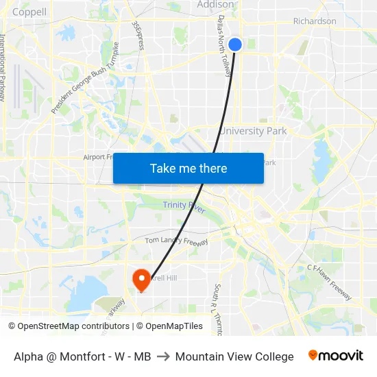 Alpha @ Montfort - W - MB to Mountain View College map
