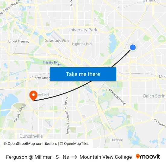 Ferguson @ Millmar - S - Ns to Mountain View College map