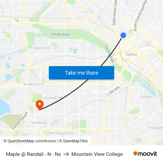 Maple @ Randall - N - Ns to Mountain View College map
