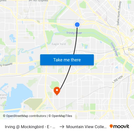 Irving @ Mockingbird - E - MB to Mountain View College map