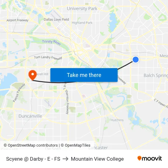 Scyene @ Darby - E - FS to Mountain View College map