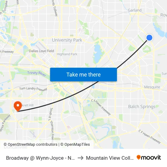 Broadway @ Wynn-Joyce - N - Ns to Mountain View College map
