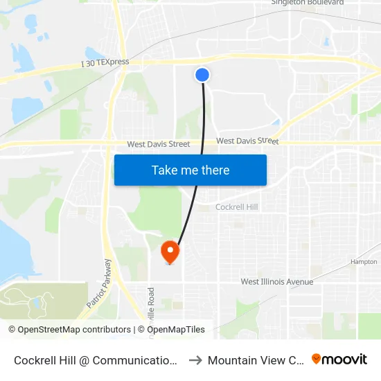 Cockrell Hill @ Communications - S -  FS to Mountain View College map