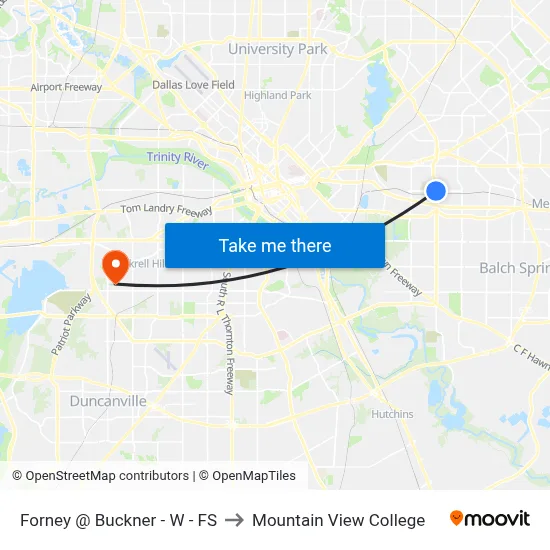 Forney @ Buckner - W - FS to Mountain View College map