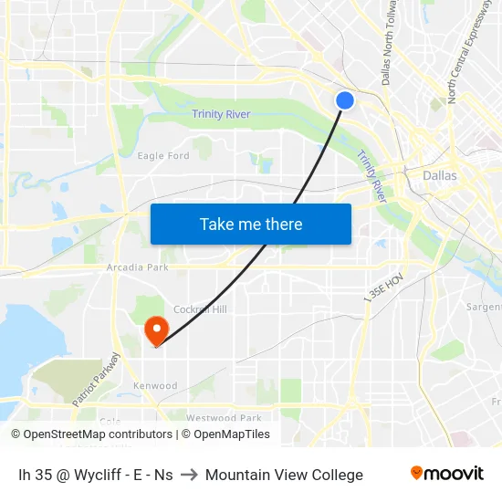 Ih 35 @ Wycliff - E - Ns to Mountain View College map