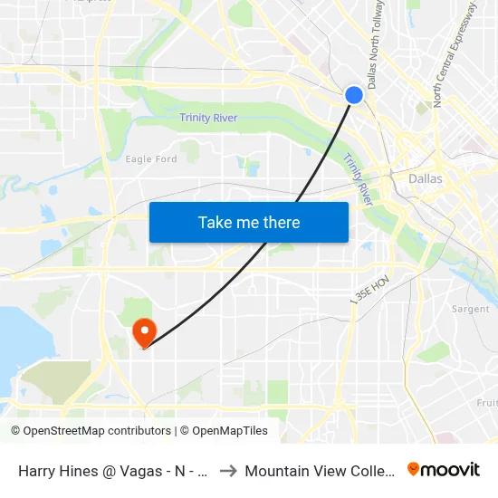 Harry Hines @ Vagas - N - FS to Mountain View College map