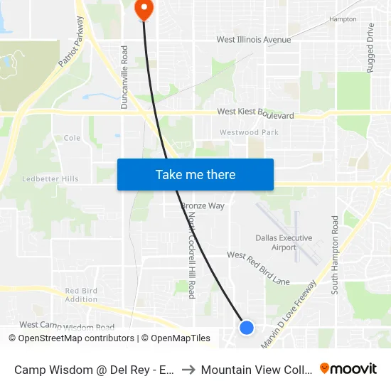 Camp Wisdom @ Del Rey - E - Ns to Mountain View College map