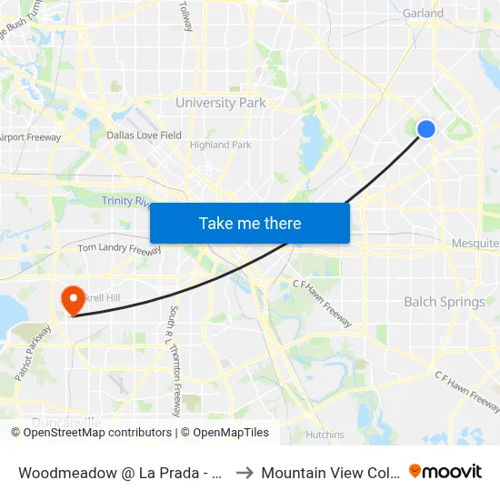 Woodmeadow @ La Prada - W - FS to Mountain View College map