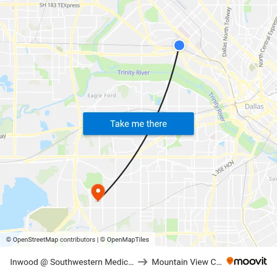Inwood @ Southwestern Medical - S - FS to Mountain View College map