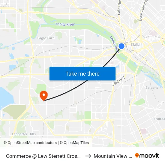 Commerce @ Lew Sterrett Crosswalk - W - Ns to Mountain View College map