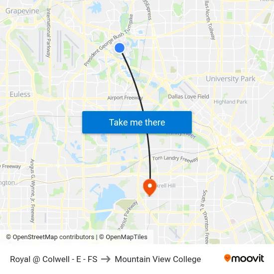 Royal @ Colwell - E - FS to Mountain View College map