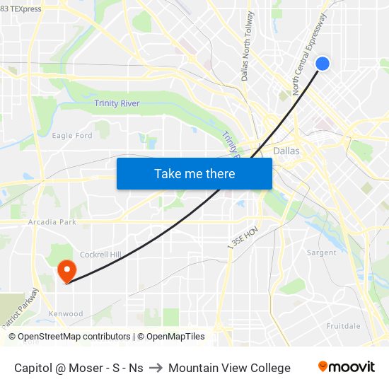 Capitol @ Moser - S - Ns to Mountain View College map