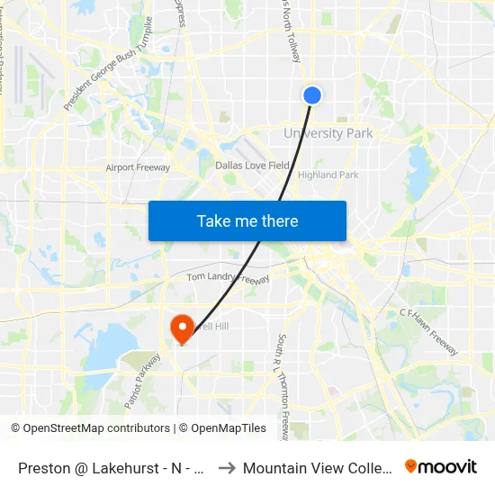 Preston @ Lakehurst - N - Ns to Mountain View College map