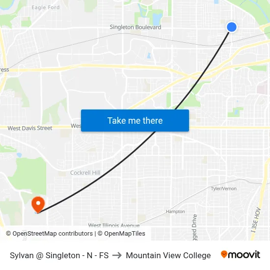 Sylvan @ Singleton - N - FS to Mountain View College map