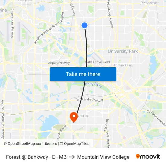 Forest @ Bankway - E - MB to Mountain View College map