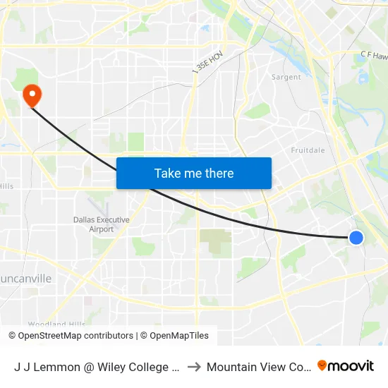 J J Lemmon @ Wiley College - S - Ns to Mountain View College map