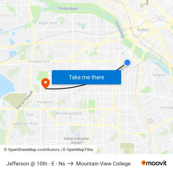 Jefferson @ 10th - E - Ns to Mountain View College map