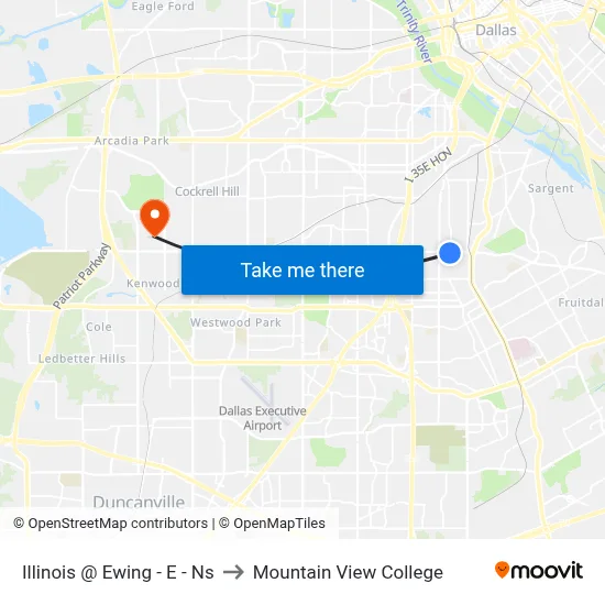 Illinois @ Ewing - E - Ns to Mountain View College map