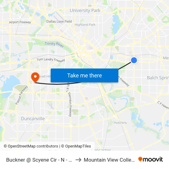 Buckner @ Scyene Cir - N - FS to Mountain View College map