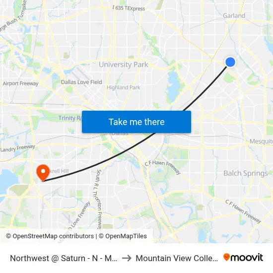Northwest @ Saturn - N - Mb1 to Mountain View College map