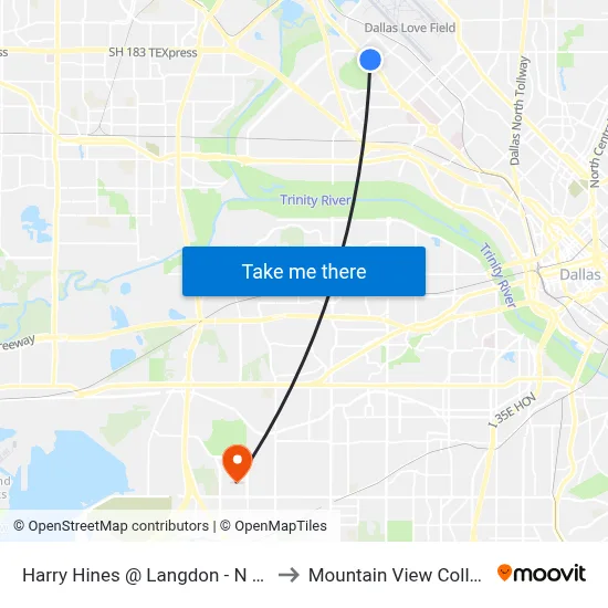 Harry Hines @ Langdon - N - Ns to Mountain View College map